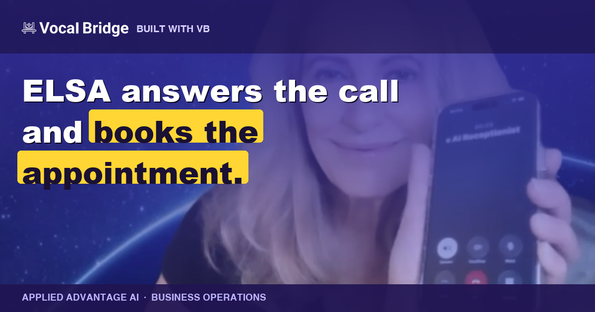 ELSA: a 24/7 AI receptionist built by Applied Advantage AI thumbnail