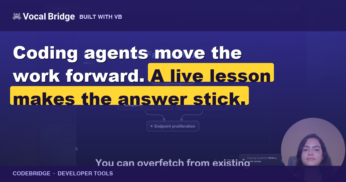 CodeBridge: coding-agent answers taught out loud thumbnail