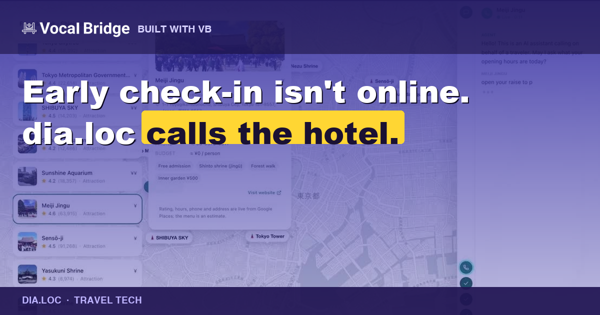 dia.loc: a voice concierge that plans and calls for your whole trip thumbnail