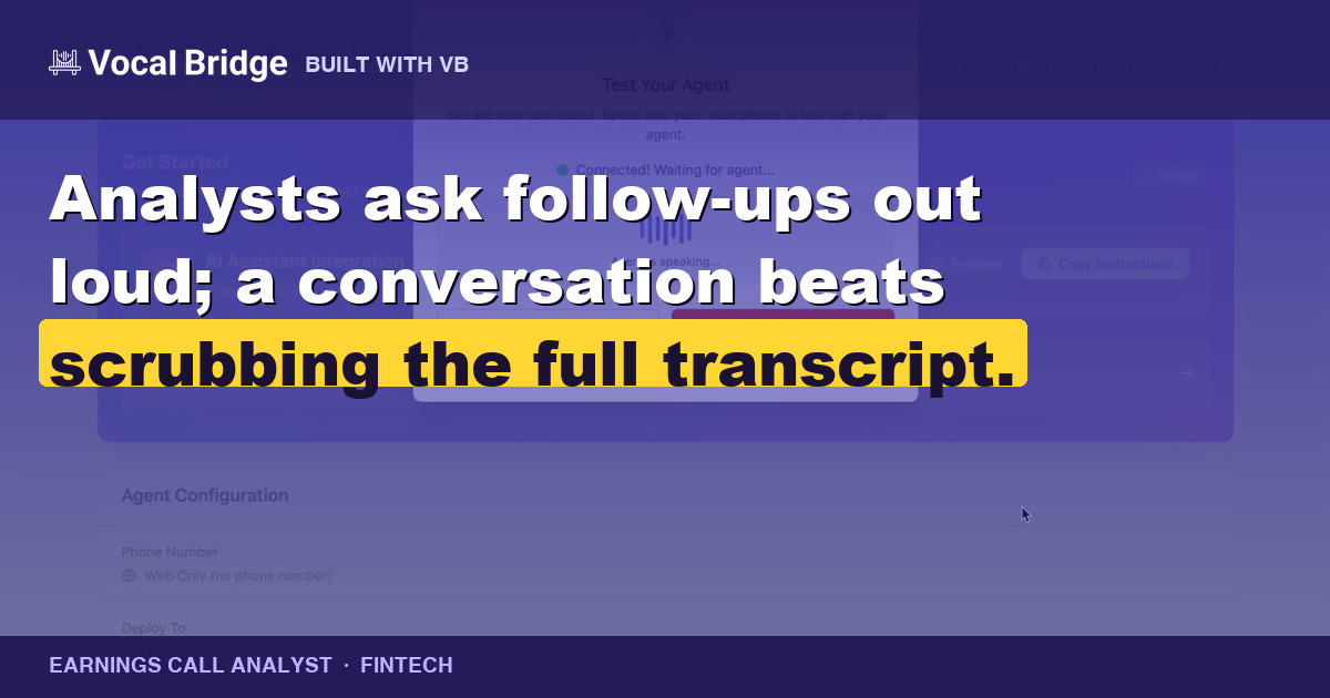 Earnings Call Analyst: voice-driven earnings call analysis for investors thumbnail