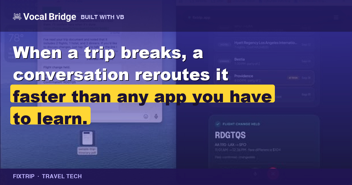 FixTrip: voice-first trip repair on WhatsApp thumbnail