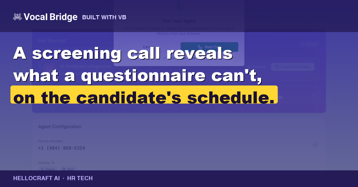 HelloCraft AI: voice-first first-round candidate screening thumbnail