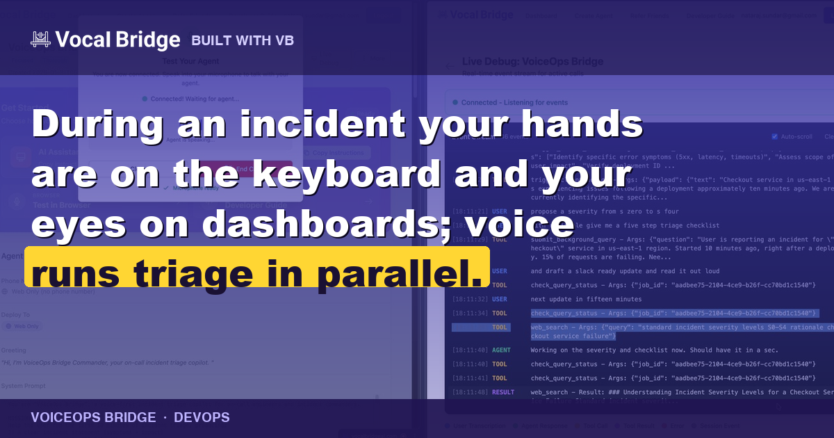 VoiceOps Bridge: voice-first incident triage for on-call engineers thumbnail