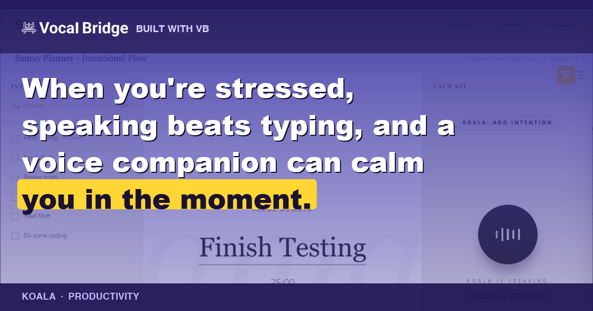 Koala: a voice companion for planning and journaling thumbnail