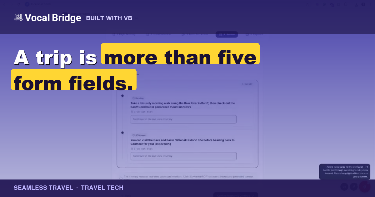 Seamless Travel: voice-first trip planning, built thumbnail