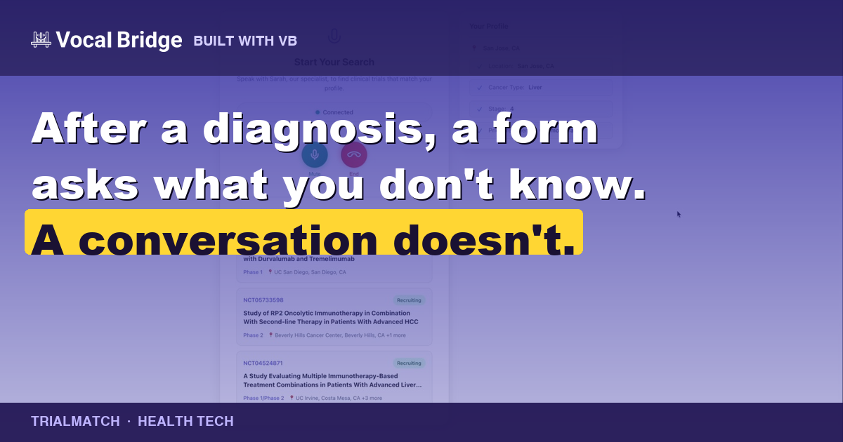 How TrialMatch built voice-first clinical trial matching thumbnail